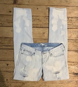 Express Women’s Size 6 Light Acid Wash Zelda Skinny Distressed Jeans